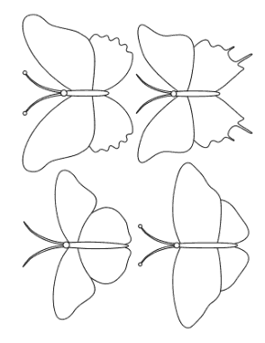 Butterfly Blank Set 3 Coloring Template