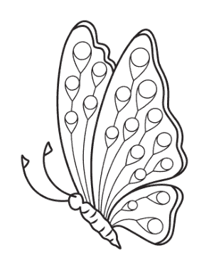 Butterfly Eyes Side View Coloring Template