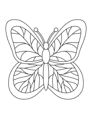 Butterfly Geometric Patterns Coloring Template