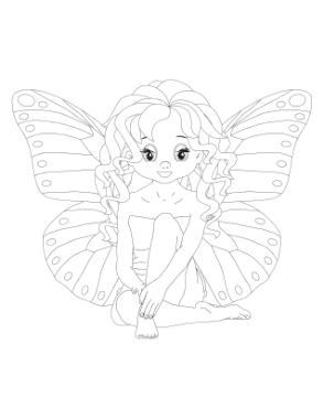 Butterfly Girl Butterfly Fairy Coloring Template