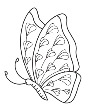 Butterfly Lobes Side View Coloring Template