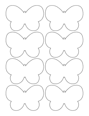 Butterfly No Antennae 8 Small Coloring Template
