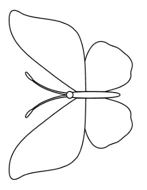 Butterfly Outline 1 Coloring Template