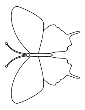Butterfly Outline 2 Coloring Template