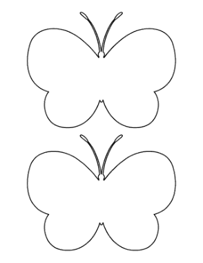 Butterfly Outline 2 Medium Coloring Template