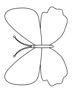 Butterfly Outline 3 Coloring Template
