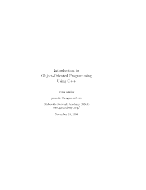 Introduction To Object Oriented Programming Using C