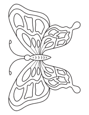 Butterfly Pattern Of Shapes Coloring Template