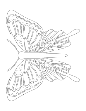Butterfly Sections To Color Coloring Template