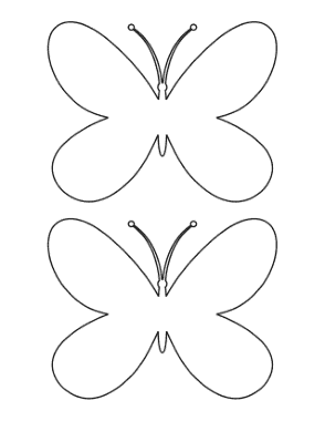 Butterfly Simple Outline 2 Medium Coloring Template