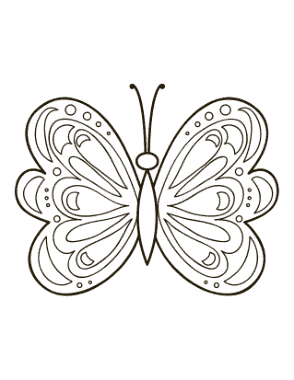 Butterfly Simple Pattern To Color Coloring Template
