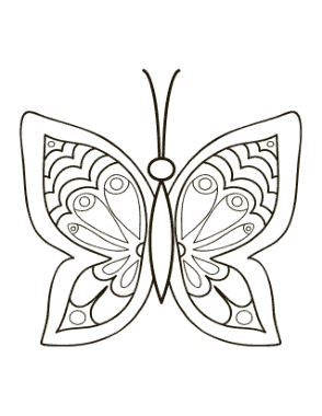Butterfly Simple Pattern To Color Eyespots Coloring Template