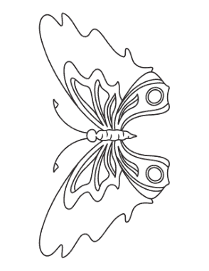 Butterfly Simple Patterned Coloring Template