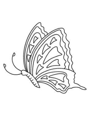 Butterfly Triangles Side View Coloring Template