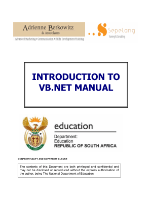Introduction To VB.Net Manual