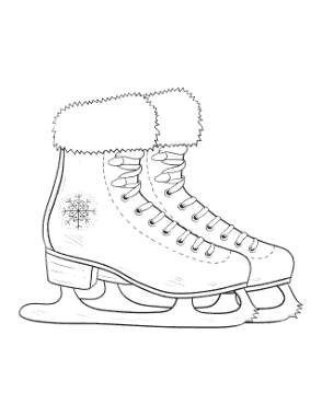 Winter Ice Skates Coloring Templat