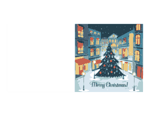 Christmas Christmas Village Square Tree Lights Card Template