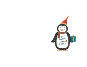 Christmas Cute Penguin Gift Card Template