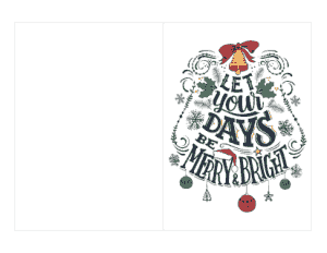 Christmas Days Merry Bright Wordart Card Template