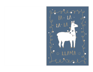 Christmas Falalala Llama Card Template