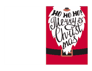 Christmas Hohoho Merry Santa Beard Card Template