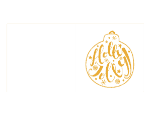 Christmas Holly Jolly Gold Bauble Card Template
