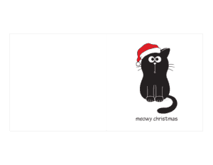Christmas Meowy Christmas Cute Cat Santa Hat Card Template