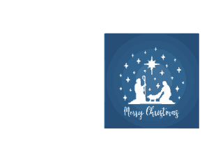 Free Download PDF Books, Christmas Merry Jesus Mary Joseph Blue Card Template