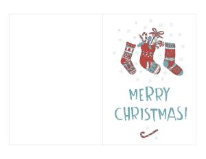 Christmas Merry Stockings Candy Cane Card Template