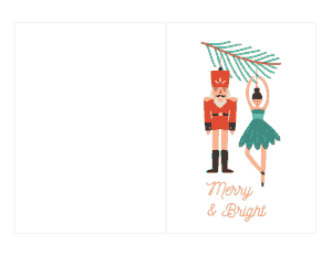 Christmas Nutcracker Merry Bright Card Template