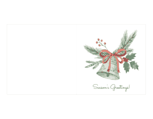 Christmas Seasons Greetings Holly Fir Bell Card Template