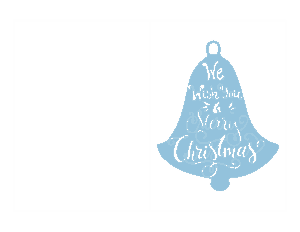 Christmas Wish You Merry Xmas Blue Bell Card Template