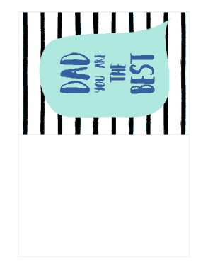 Best Dad Black Stripes Fathers Day Cards Template
