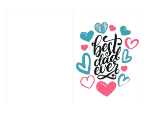 Free Download PDF Books, Best Dad Ever Hearts Fathers Day Cards Template