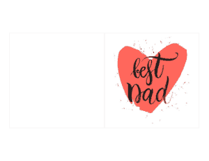 Best Dad Heart Fathers Day Cards Template
