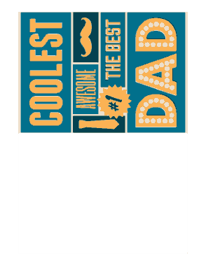 Coolest Best Dad Poster Fathers Day Cards Template