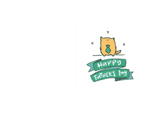Cute Cat Fathers Day Cards Template