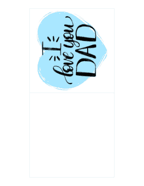 Love You Dad Blue Heart Fathers Day Cards Template