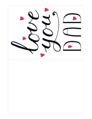 Love You Dad Red Hearts Fathers Day Cards Template