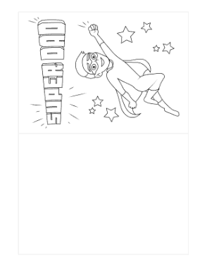 Super Dad Stars To Color Fathers Day Cards Template