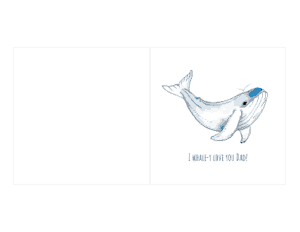 Free Download PDF Books, Whale Love Fathers Day Cards Template