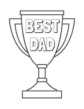 Best Dad Trophy Fathers Day Coloring Template
