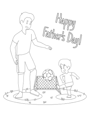 Football Soccer Fathers Day Coloring Template