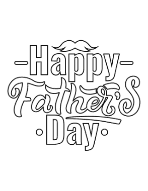 Free Download PDF Books, Happy Day Word Art Fathers Day Coloring Template
