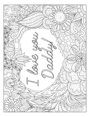 I Love You Daddy Doodle Teens Fathers Day Coloring Template