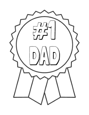 Number One Dad Fathers Day Coloring Template