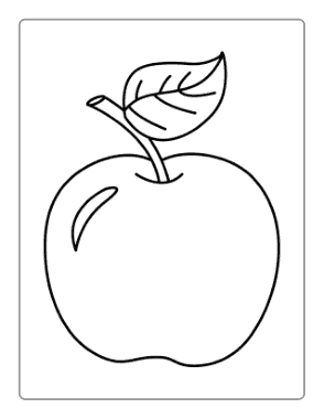 Apple Preschoolers Large Autumn and Fall Coloring Template