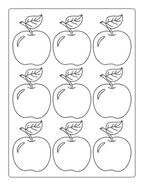 Apple Preschoolers Small Autumn and Fall Coloring Template