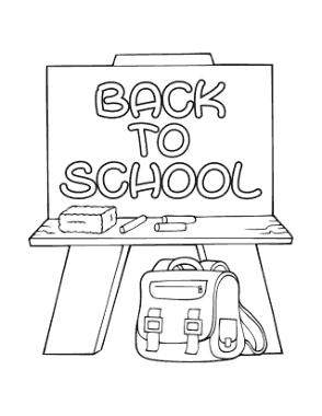 Back To School Chalkboard Bag Autumn and Fall Coloring Template