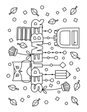 September Autumn and Fall Coloring Template